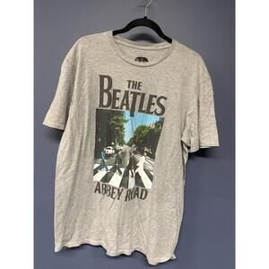 The Beatles Abbey Road Graphic T Shirt Gray Large 90/10 Cotton Poly Tee